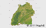 Satellite Map of Baden-Württemberg, cropped outside