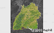 Satellite Map of Baden-Württemberg, darken, desaturated