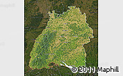 Satellite Map of Baden-Württemberg, darken