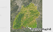 Satellite Map of Baden-Württemberg, semi-desaturated