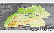 Physical Panoramic Map of Baden-Württemberg, darken, desaturated