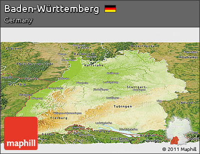 Physical Panoramic Map of Baden-Württemberg, satellite outside