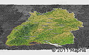 Satellite Panoramic Map of Baden-Württemberg, darken, desaturated