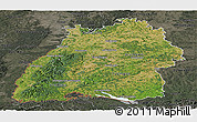 Satellite Panoramic Map of Baden-Württemberg, darken, semi-desaturated