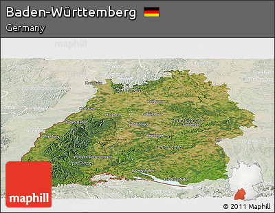 Satellite Panoramic Map of Baden-Württemberg, lighten