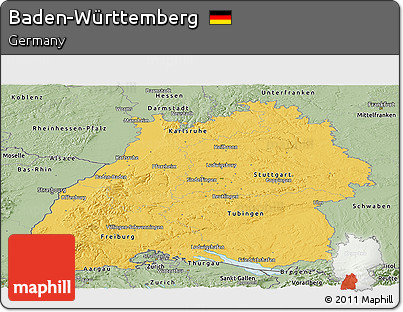 Savanna Style Panoramic Map of Baden-Württemberg