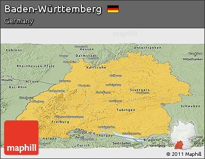 Savanna Style Panoramic Map of Baden-Württemberg