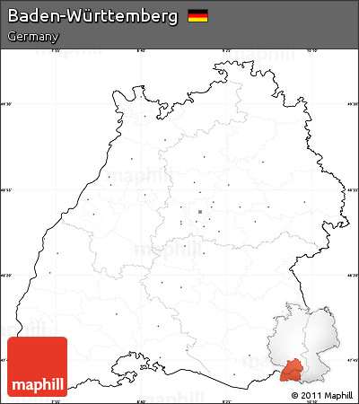 Blank Simple Map of Baden-Württemberg, cropped outside, no labels