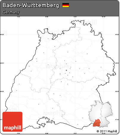 Blank Simple Map of Baden-Württemberg, cropped outside, no labels