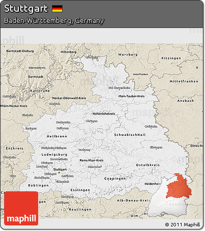 Classic Style 3D Map of Stuttgart