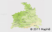 Physical 3D Map of Stuttgart, cropped outside