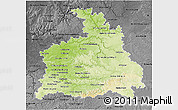 Physical 3D Map of Stuttgart, darken, desaturated