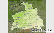 Physical 3D Map of Stuttgart, darken