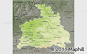 Physical 3D Map of Stuttgart, darken, semi-desaturated