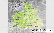 Physical 3D Map of Stuttgart, desaturated