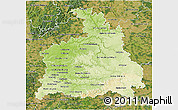 Physical 3D Map of Stuttgart, satellite outside