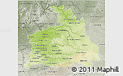 Physical 3D Map of Stuttgart, semi-desaturated