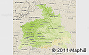 Physical 3D Map of Stuttgart, shaded relief outside