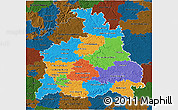 Political 3D Map of Stuttgart, darken