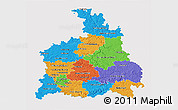 Political 3D Map of Stuttgart, single color outside