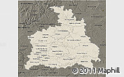Shaded Relief 3D Map of Stuttgart, darken