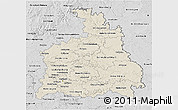 Shaded Relief 3D Map of Stuttgart, desaturated