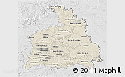 Shaded Relief 3D Map of Stuttgart, lighten, desaturated