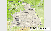 Shaded Relief 3D Map of Stuttgart, physical outside