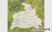 Shaded Relief 3D Map of Stuttgart, satellite outside