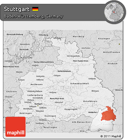 Silver Style 3D Map of Stuttgart