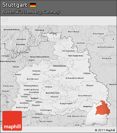 Silver Style 3D Map of Stuttgart