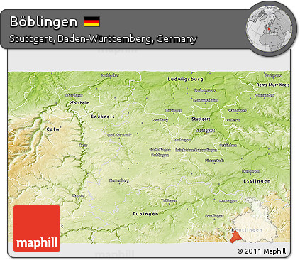 Physical 3D Map of Böblingen