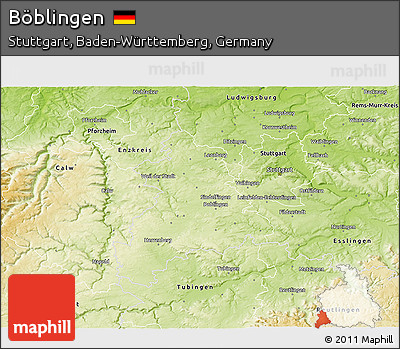 Physical 3D Map of Böblingen