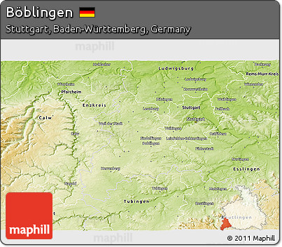 Physical 3D Map of Böblingen