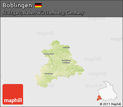 Physical 3D Map of Böblingen, single color outside