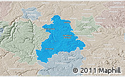 Political 3D Map of Böblingen, lighten, semi-desaturated