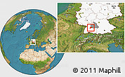 Satellite Location Map of Böblingen, highlighted country, highlighted parent region