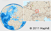 Shaded Relief Location Map of Böblingen, highlighted parent region