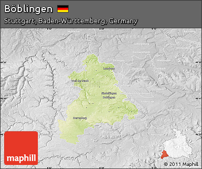 Physical Map of Böblingen, lighten, desaturated