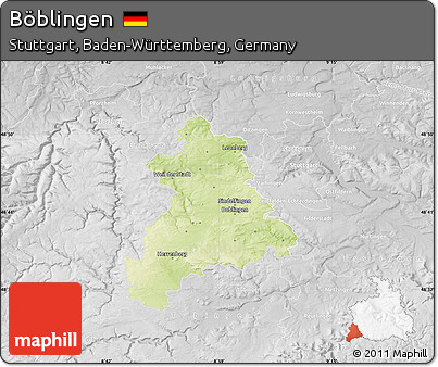 Physical Map of Böblingen, lighten, desaturated