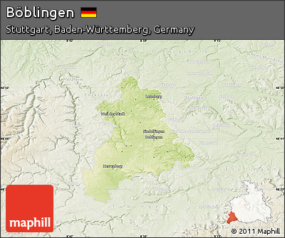 Physical Map of Böblingen, lighten