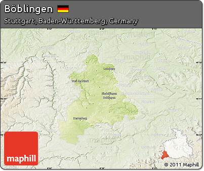 Physical Map of Böblingen, lighten