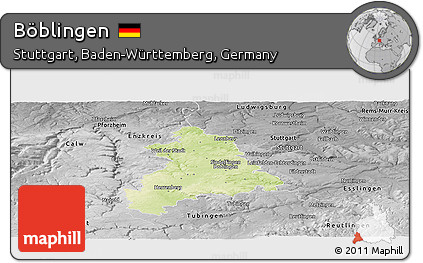 Physical Panoramic Map of Böblingen, desaturated