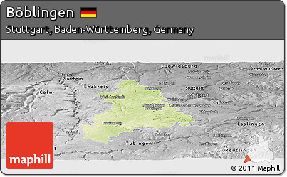 Physical Panoramic Map of Böblingen, desaturated