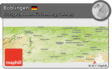 Physical Panoramic Map of Böblingen