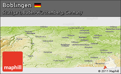 Physical Panoramic Map of Böblingen