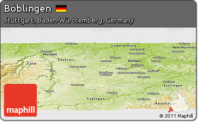 Physical Panoramic Map of Böblingen