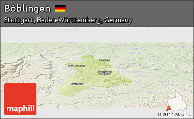 Physical Panoramic Map of Böblingen, lighten