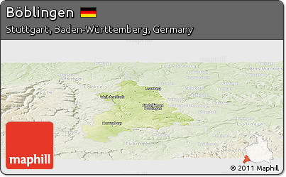 Physical Panoramic Map of Böblingen, lighten
