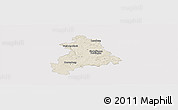 Shaded Relief Panoramic Map of Böblingen, single color outside